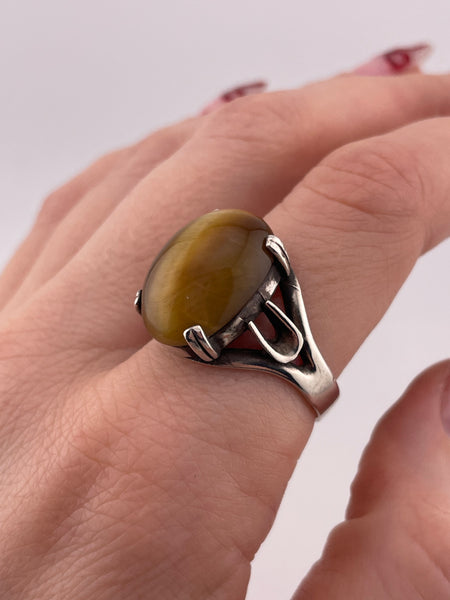 size 10.25 sterling silver tigers eye ring