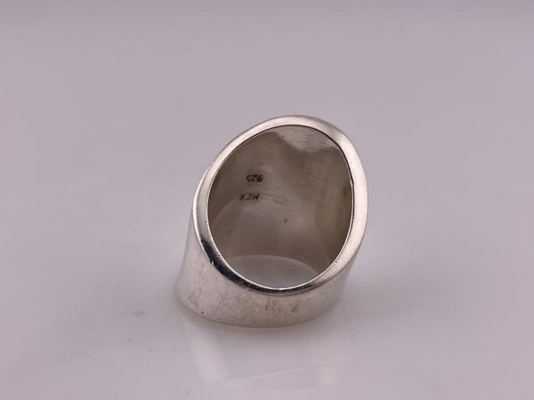 size 7.75 sterling silver heavy Mexican stoneless ring