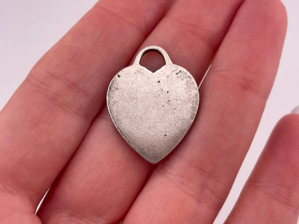sterling silver heart tag pendant