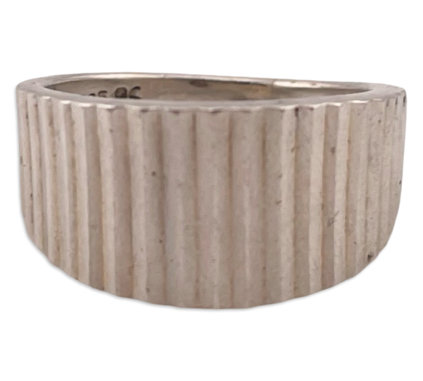size 9.25 sterling silver stoneless textured ridge ring