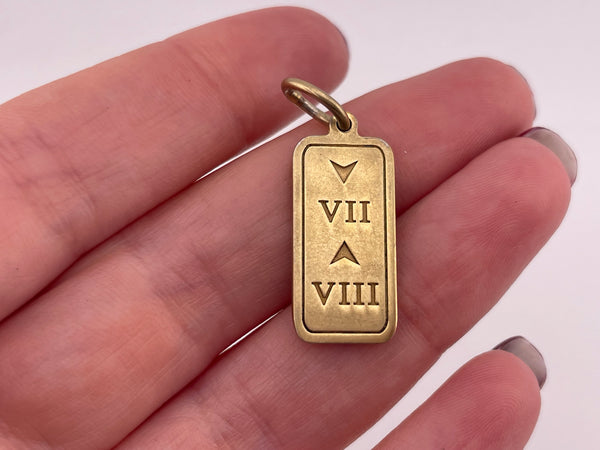 sterling silver Lola gold wash 7 down 8 up pendant