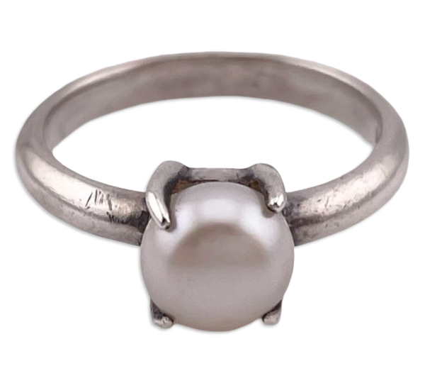 size 5.75 sterling silver pearl prong setting ring