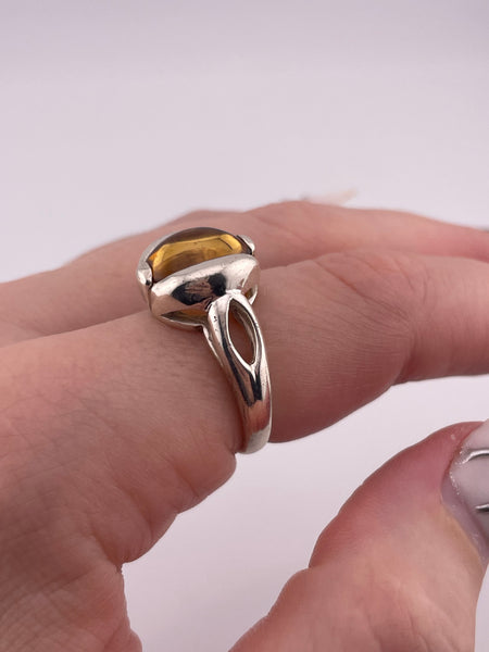 size 7.5 sterling silver citrine orb ring