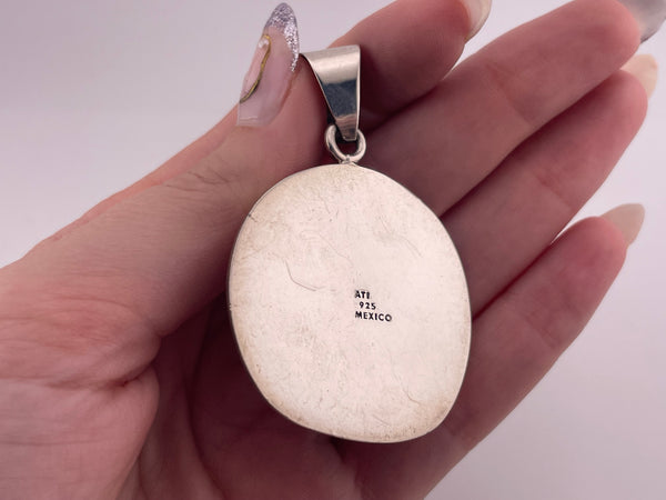sterling silver large sand dollar pendant