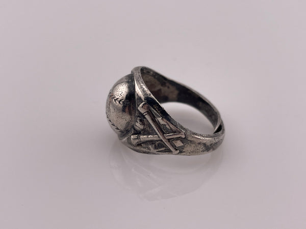 size 8-8.25 adjustable sterling silver baseball ring