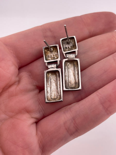sterling silver textured hinge post earrings