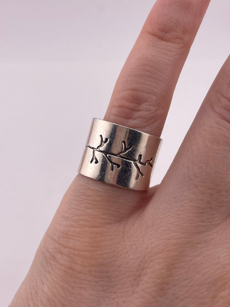 size 5.5 sterling silver & copper wide band tree ring