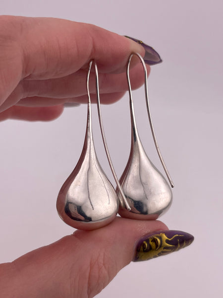 sterling silver stoneless jug threader dangle earrings