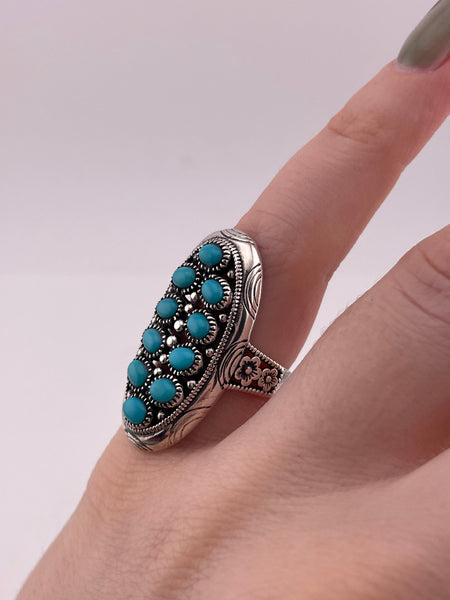 size 5.5  sterling silver synthetic turquoise ring