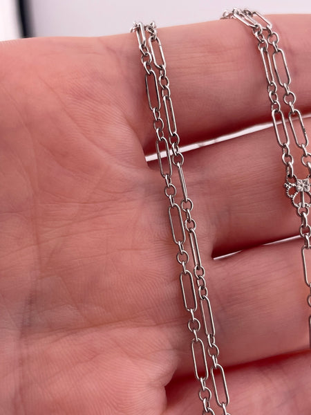 sterling silver Art Deco lorgnette lariat necklace