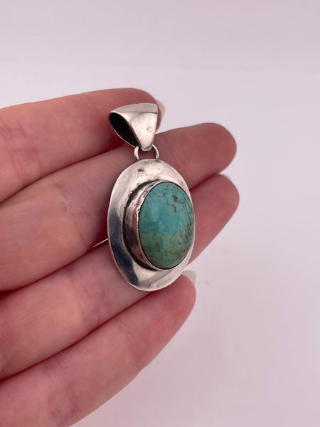 sterling silver K.A. Smith turquoise pendant