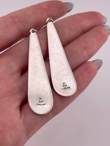 sterling silver stoneless paddle dangle earrings