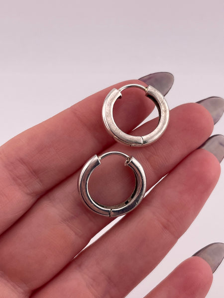 sterling silver 3/4" hinge tube hoop earrings