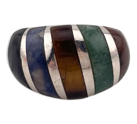 size 5.5 sterling silver multi-stone ring
