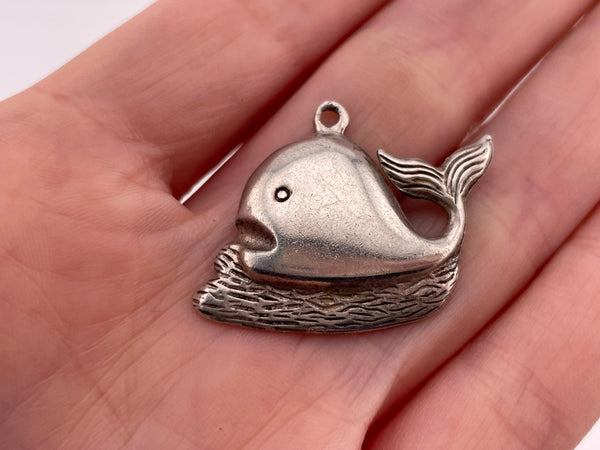 sterling silver whale pendant