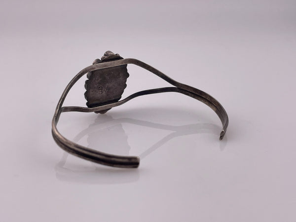 sterling silver turquoise cluster cuff bracelet