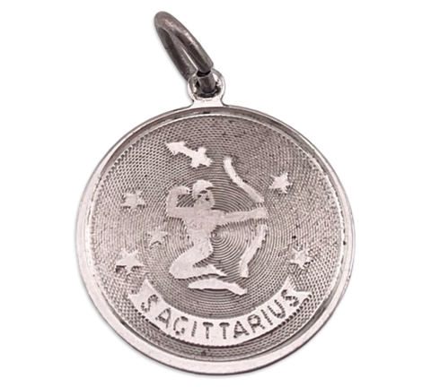 sterling silver Sagittarius zodiac sign pendant