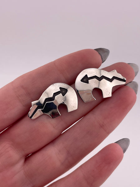 sterling silver spirit of the bear post earrings