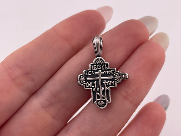 sterling silver religious cross box compartment pendant