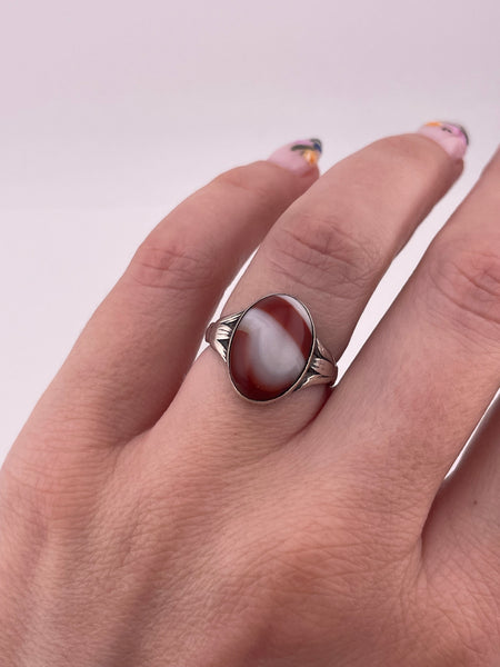 size 7 sterling silver agate ring