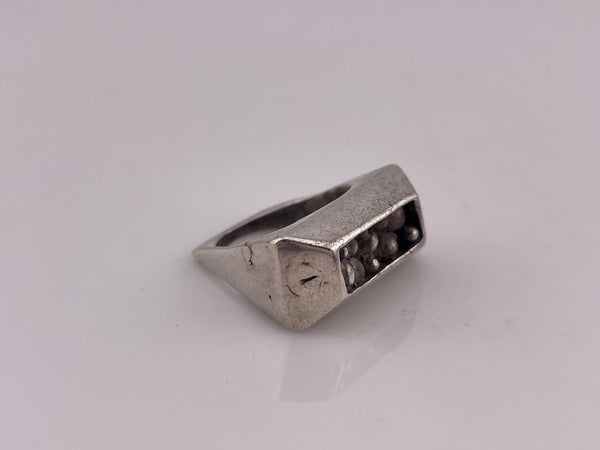 size 6.25 sterling silver chunky stoneless abstract ring