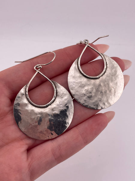 sterling silver Silpada stoneless hammered dangle earrings