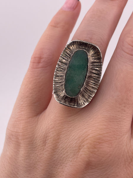 size 6 sterling silver aventurine textured ring