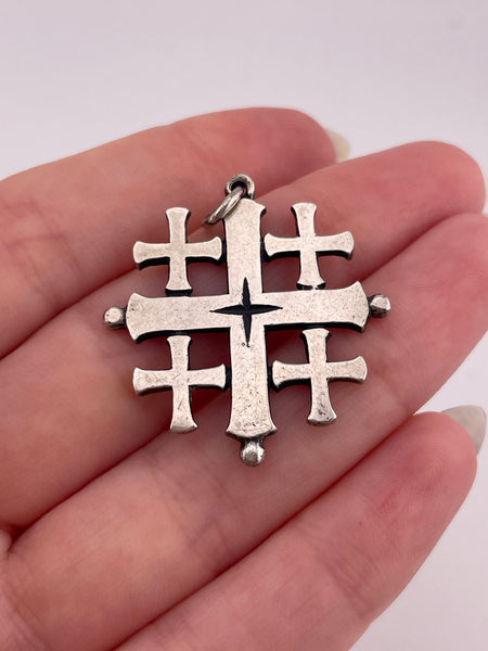 sterling silver James Avery crusader's Jerusalem cross pendant