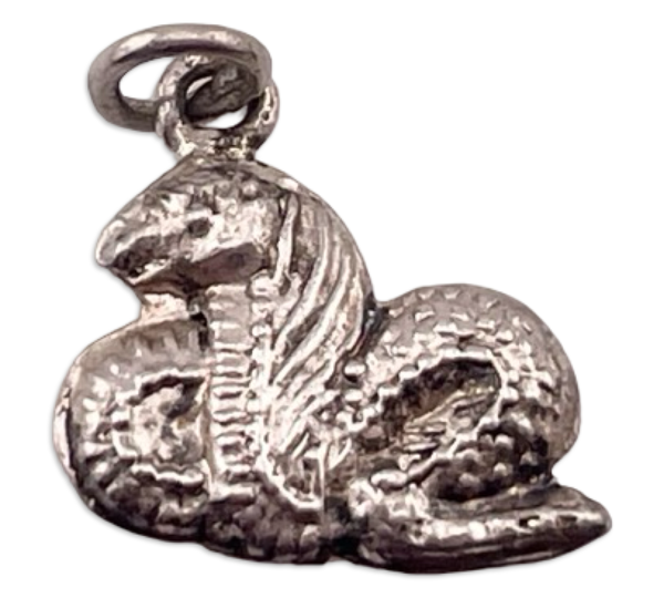 sterling silver puffy snake pendant