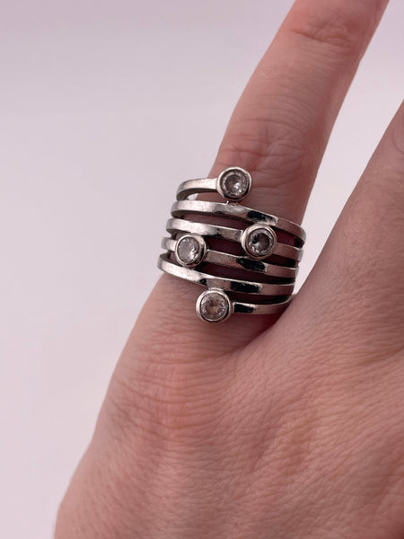 size 6 sterling silver rhinestone ring