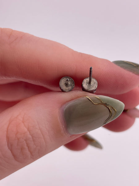 sterling silver carved turquoise stud post earrings