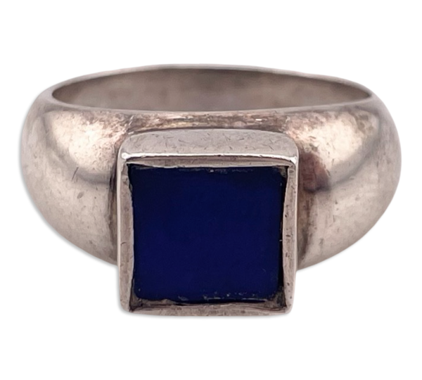 size 7 sterling silver lapis square ring