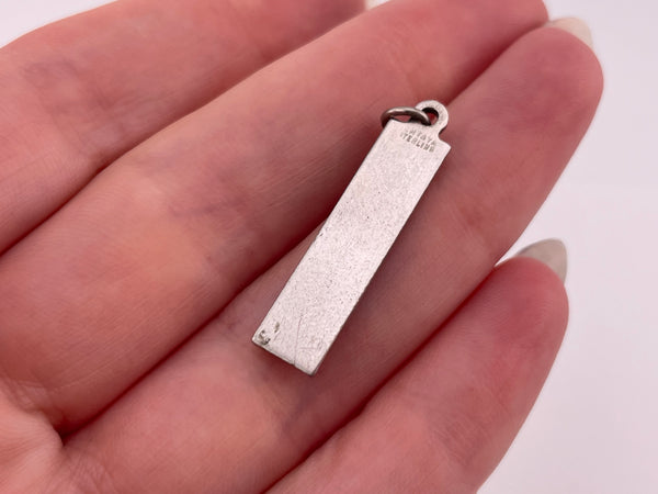 sterling silver rhodium plated "Golden Rule" ruler pendant