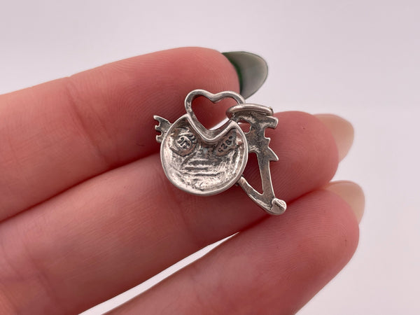 sterling silver I heart Dance pendant
