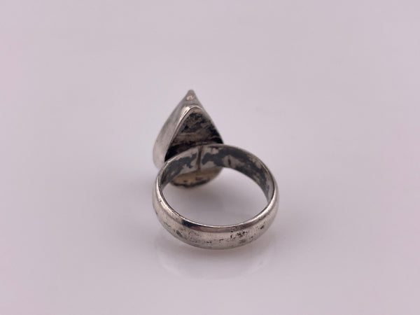 size 5.75 sterling silver turquoise tear-drop shape ring