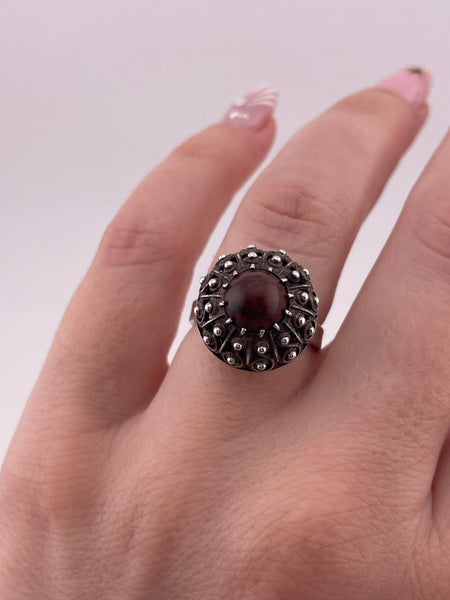 size 6.5 sterling silver mahogany obsidian ring