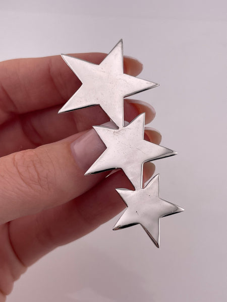 sterling silver stars brooch pin