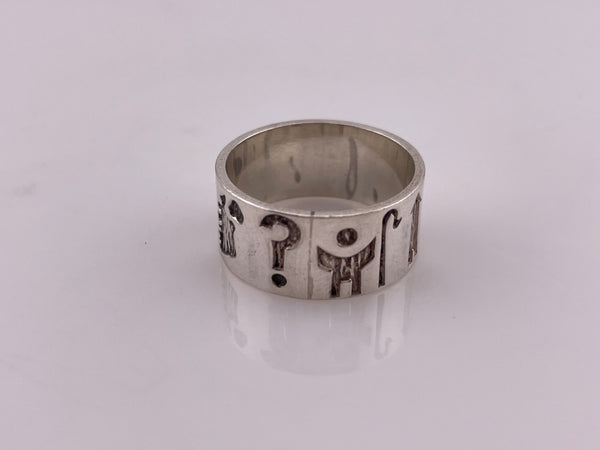 size 8.75 sterling silver symbols band ring