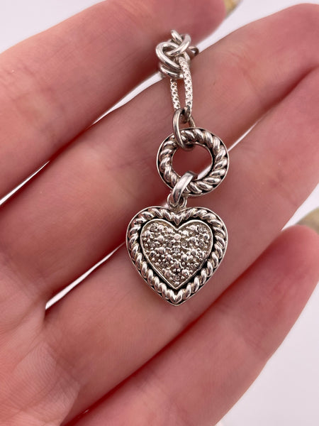 sterling silver designer Clover diamond heart chain link bracelet