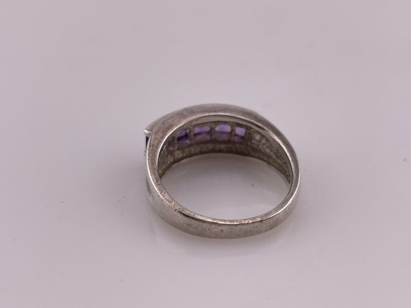 size 8.75 sterling silver faceted amethyst ring