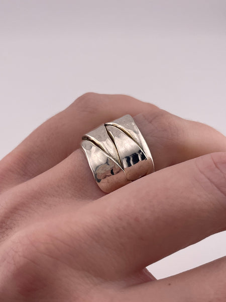 size 6.5 sterling silver stoneless hammered ring