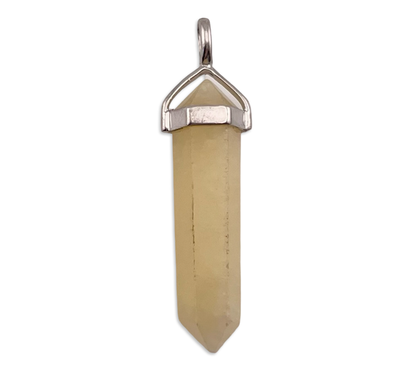 sterling silver calcite crystal point pendant ***AS IS***