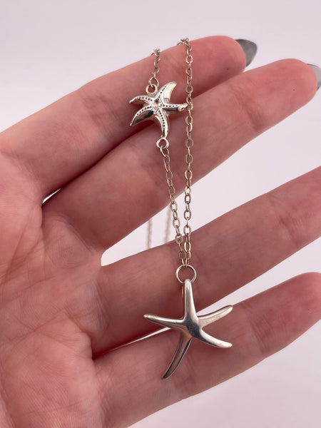 sterling silver 18-1/2" starfish necklace