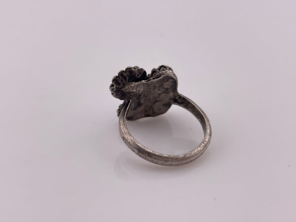 size 6 sterling silver turquoise flower ring
