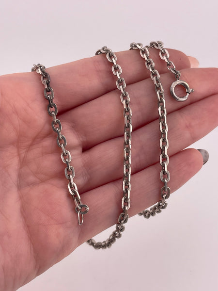 sterling silver 20-1/4" cable link chain necklace