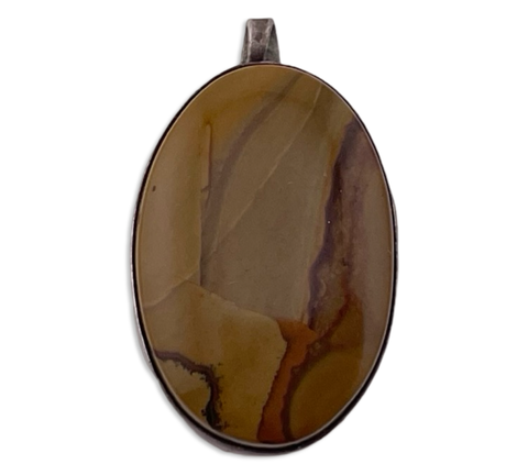 sterling silver jasper pendant