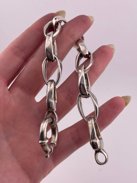 sterling silver 8 5/8" chunky oversized clasp chain link bracelet