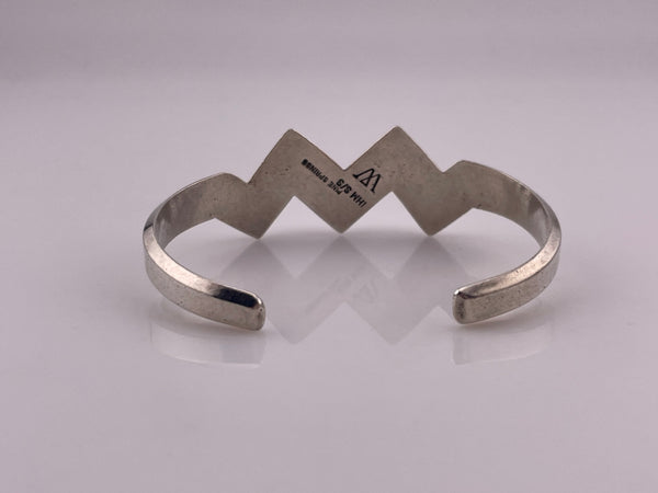 sterling silver Pine Springs stoneless zig zag cuff bracelet