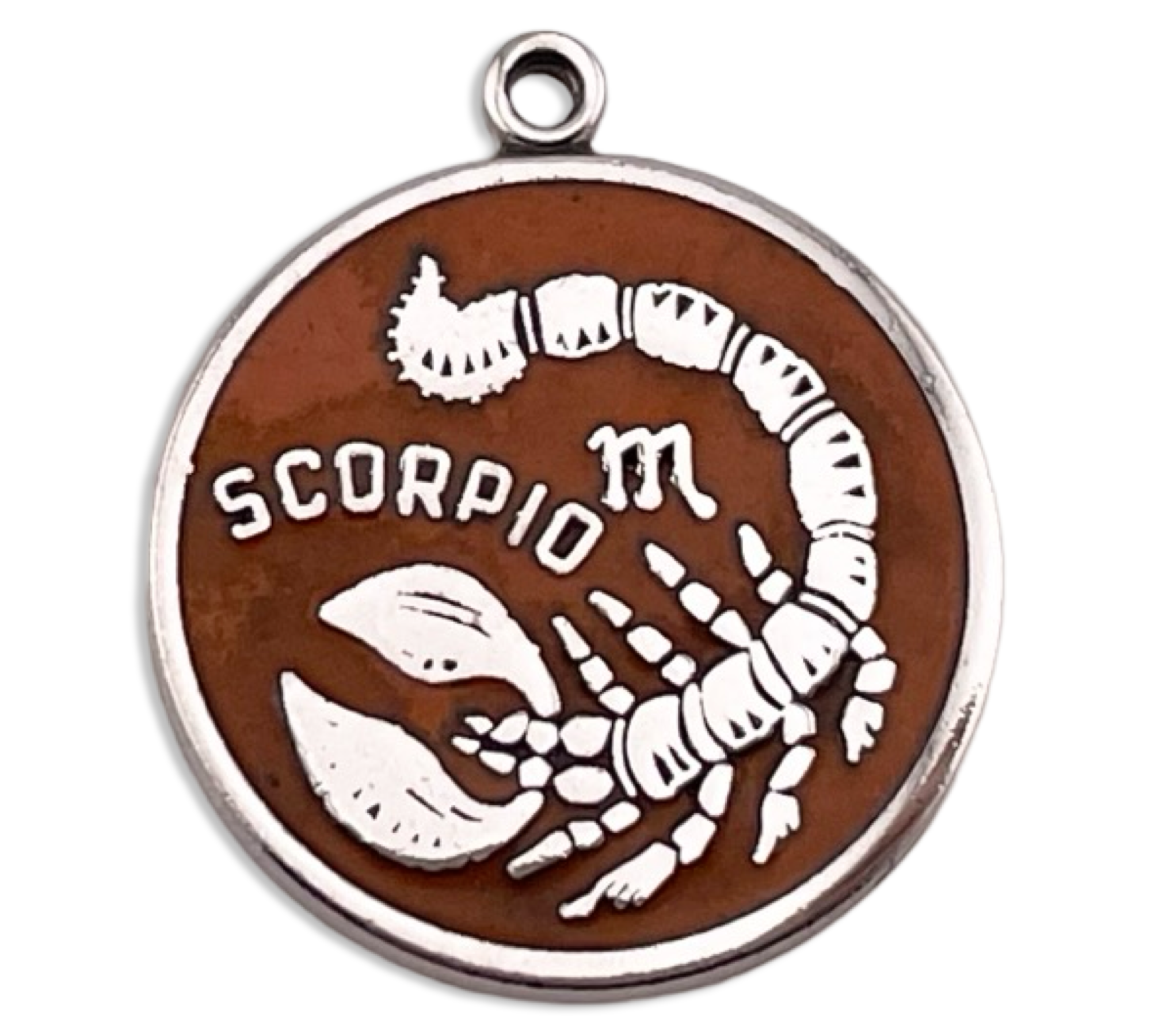 sterling silver Scorpio the Scorpion resin pendant ***engraved on backside***