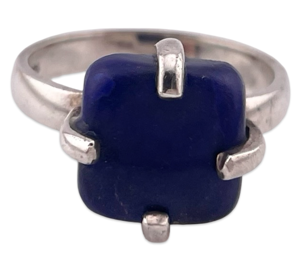 size 6 sterling silver blue stone ring